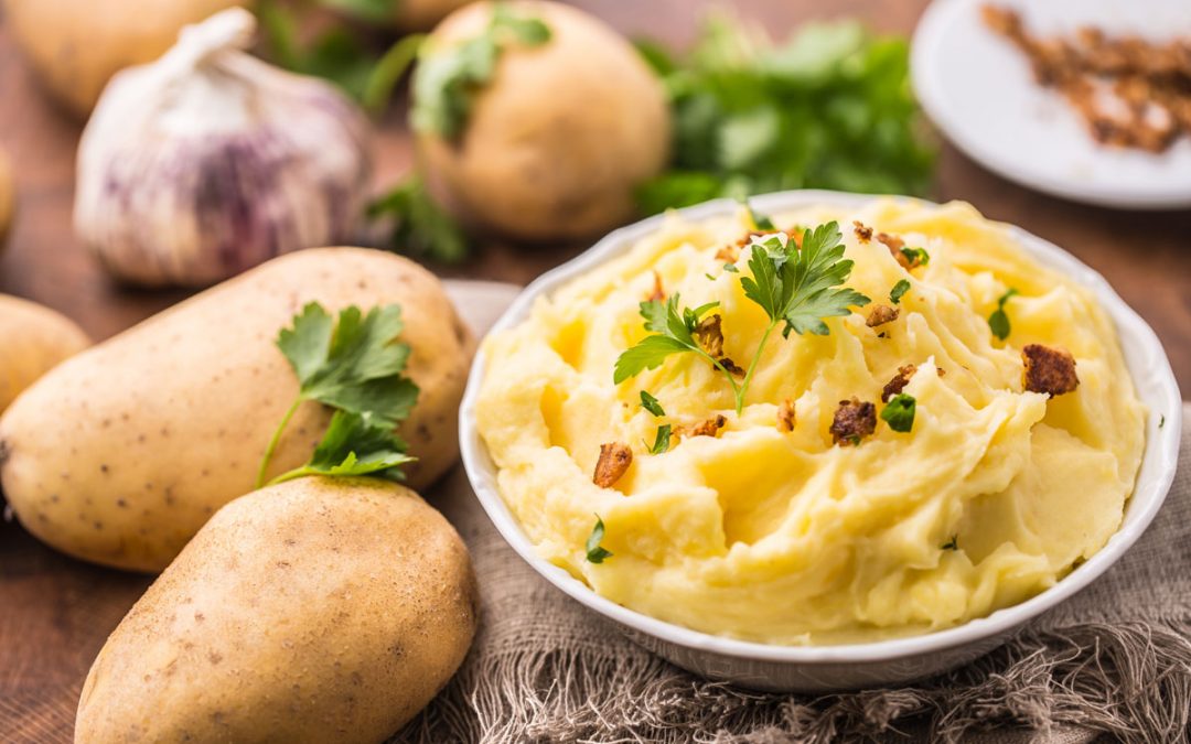Purée de pommes de terre bacon fromage